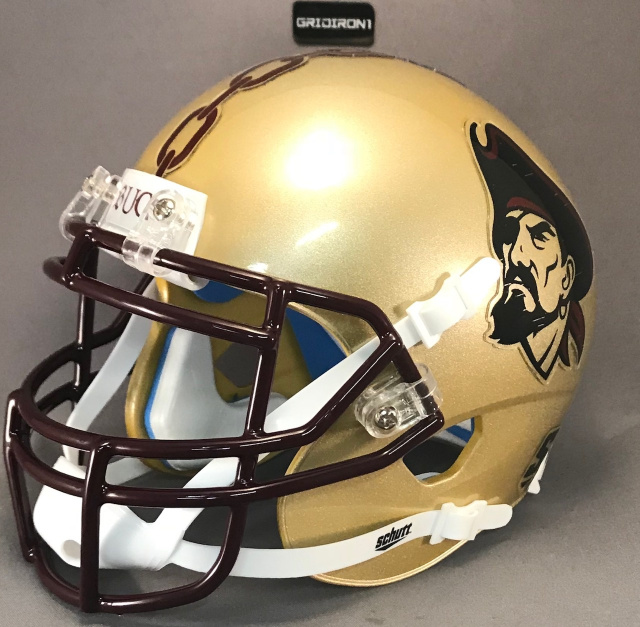 Bellflower Buccaneers HS (CA) 2019 Gold Helmet Chrome Decals 
